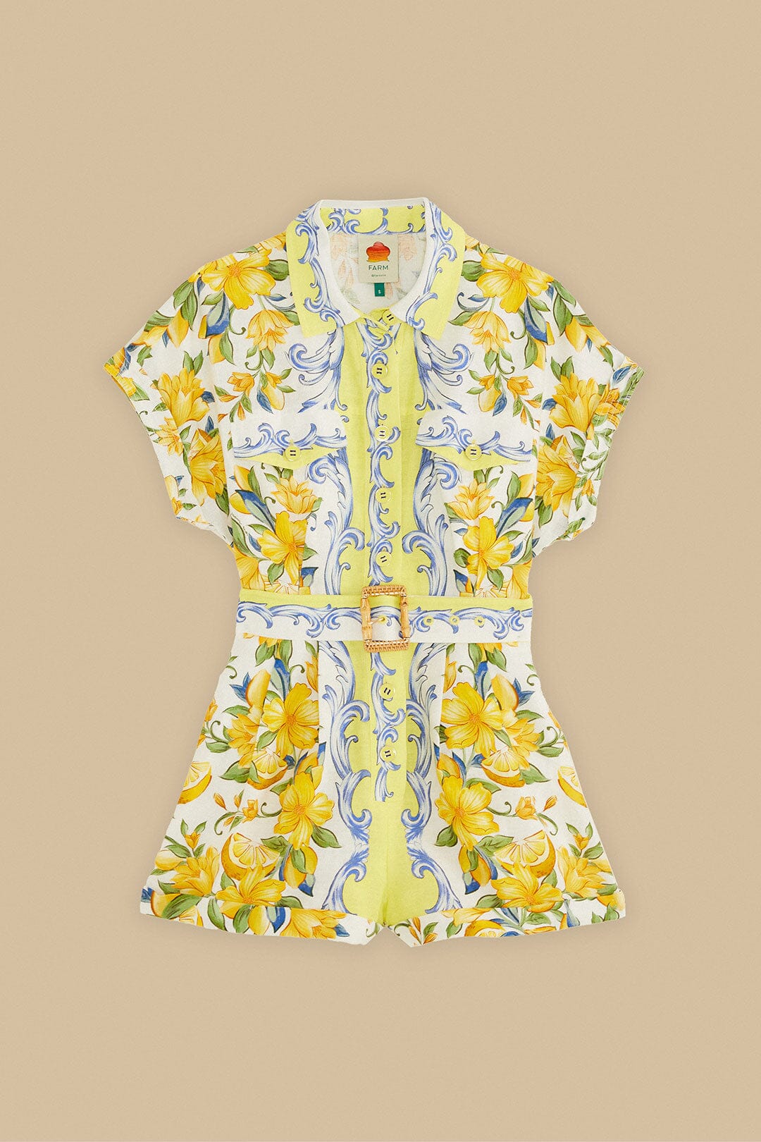 Off-White Sicily Scarf Euroflax™ Premium Linen Romper | FARM Rio Women