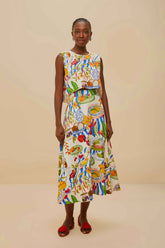 Off-White Fresh Table LENZING™ ECOVERO™ Euroflax™ Midi Skirt | FARM Rio Women