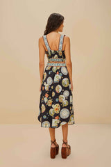 Black Trip Souvenir Organic Cotton Midi Skirt | FARM Rio Women
