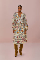 Cream Romantic Lightness Midi Skirt | FARM Rio Women
