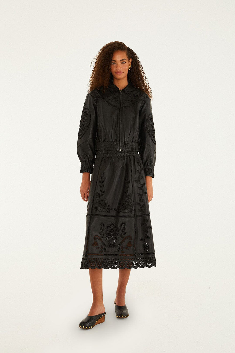 Black Richilieu Heart Skirt | FARM Rio | FARM Rio Women