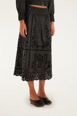 Black Richilieu Heart Skirt | FARM Rio | FARM Rio Women