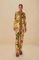 Sand Foliage Sketch LENZING™ ECOVERO™ Euroflax™ Pants | FARM Rio Women