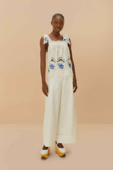 Off-White Euroflax™ Premium Linen High Waisted Pants | FARM Rio Women