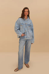 Denim Embroidered Bows Pants | FARM Rio Women