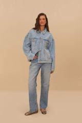 Denim Embroidered Bows Pants | FARM Rio Women