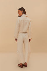 Off-White Twill Laser Carpenter Pants | FARM Rio Women