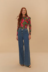 Denim High Waist Pants | FARM Rio Women