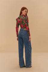 Denim High Waist Pants | FARM Rio Women