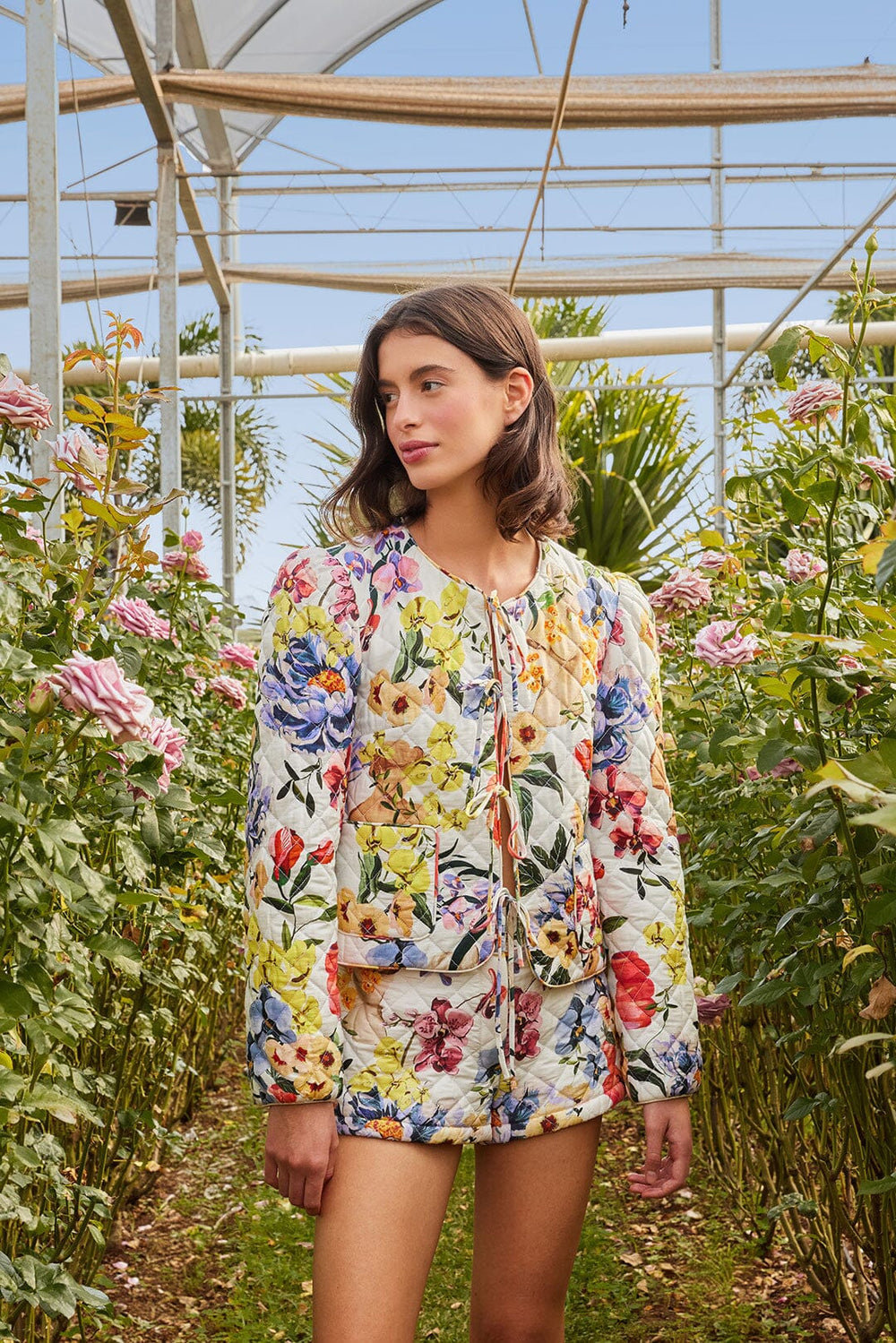 Off-White Greek Garden Shorts | FARM Rio Women