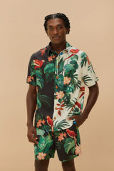 Black Midnight Macaw Fiesta LENZING™ ECOVERO™ Euroflax™ Shorts | FARM Rio Women