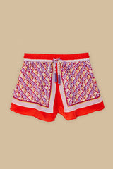 Multicolor Graphic Pineapple Scarf Shorts | FARM Rio Women