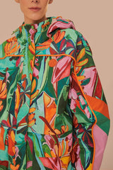 Multicolor Banana Leaves Ski Jacket | FARM Rio Women