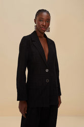 Black Eyelet Blazer | FARM Rio Women