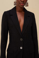 Black Eyelet Blazer | FARM Rio Women