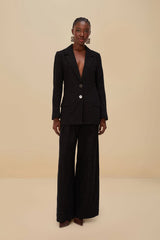 Black Eyelet Blazer | FARM Rio Women