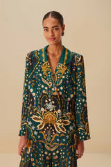 Black Jaipur LENZING™ ECOVERO™ Viscose Blazer | FARM Rio Women
