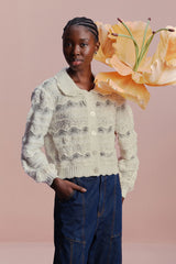 Mixed Stitches Off-White Knit Cardigan | FARM Rio Women
