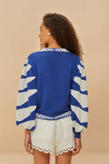 Blue Palms Graphic Knit Cardigan | FARM Rio Women