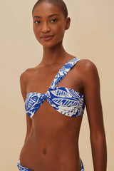 Off-White River Nature One-Shoulder Bikini Top | FARM Rio Women