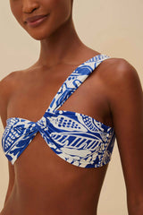 Off-White River Nature One-Shoulder Bikini Top | FARM Rio Women