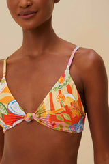 Multicolor Summer Picnic Knot Bikini Top | FARM Rio Women