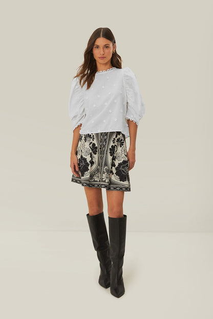 Off-White 3D Flowers Blouse | FARM Rio Women