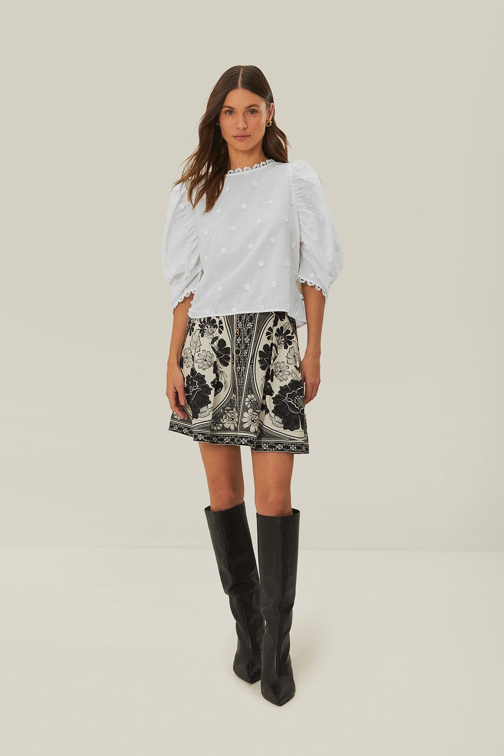 Off-White 3D Flowers Blouse | FARM Rio Women