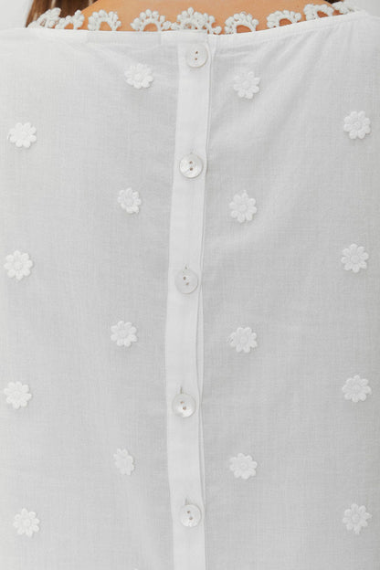 Off-White 3D Flowers Blouse | FARM Rio Women
