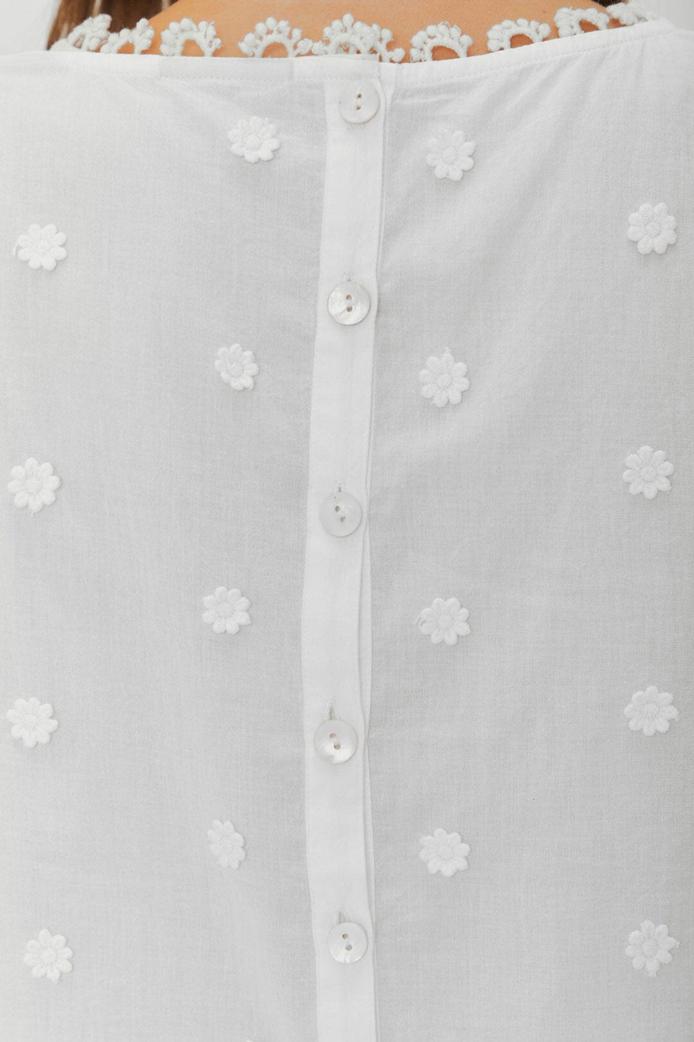 Off-White 3D Flowers Blouse | FARM Rio Women