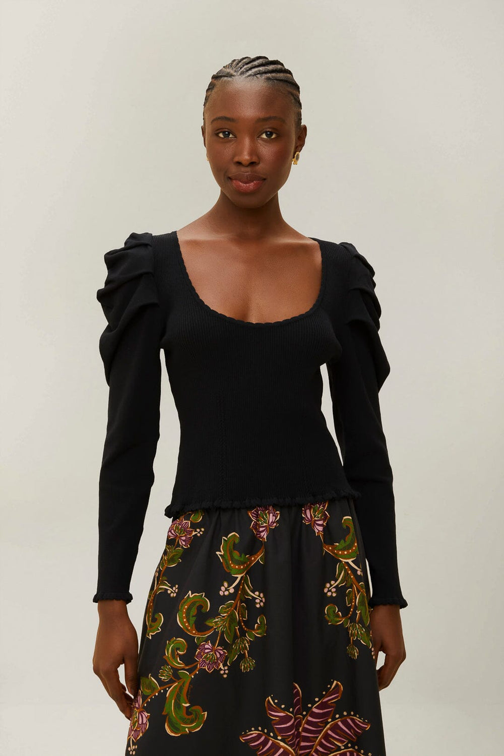 Black Knit Blouse | FARM Rio Women