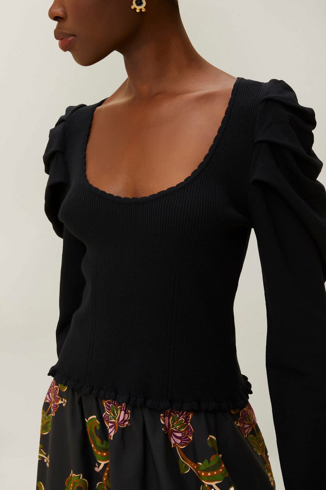 Black Knit Blouse | FARM Rio Women