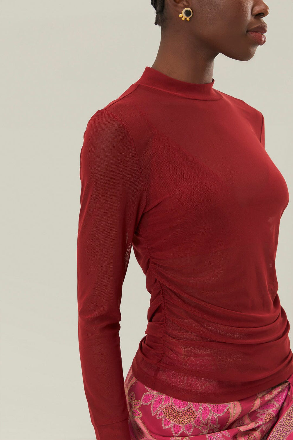 Burgundy Jersey Blouse | FARM Rio Women