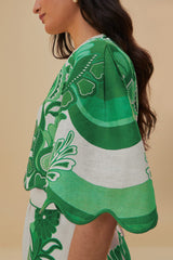 Green Color Festival Euroflax™ Blouse | FARM Rio Women