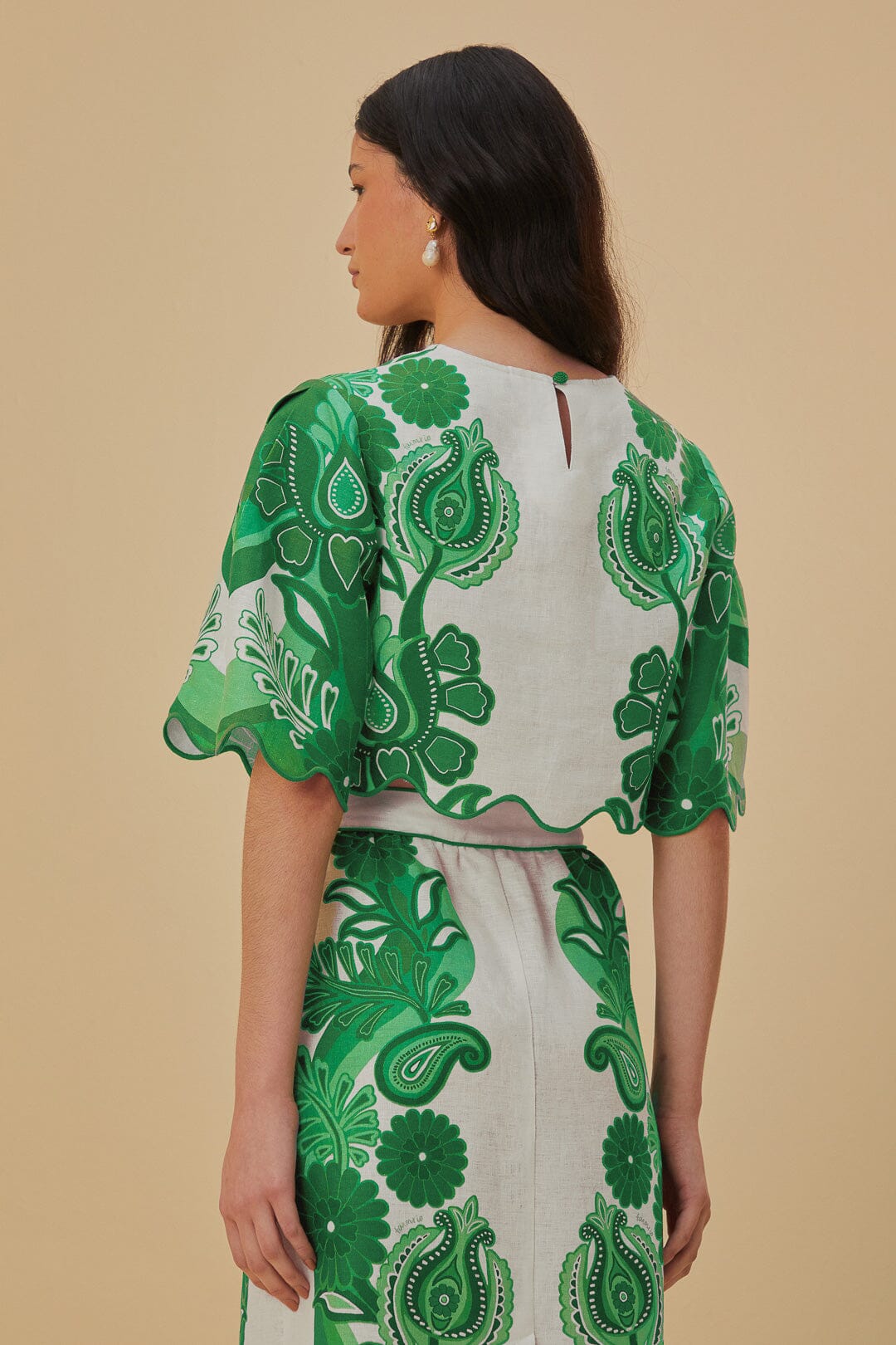 Green Color Festival Euroflax™ Blouse | FARM Rio Women