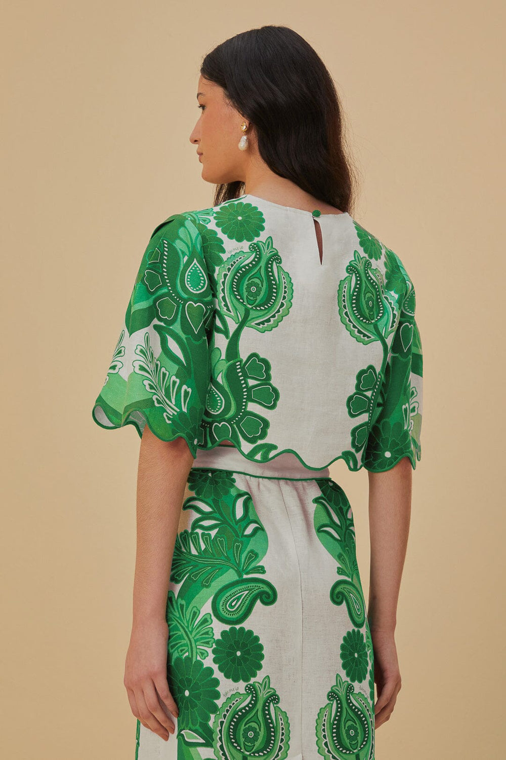 Green Color Festival Euroflax™ Blouse | FARM Rio Women