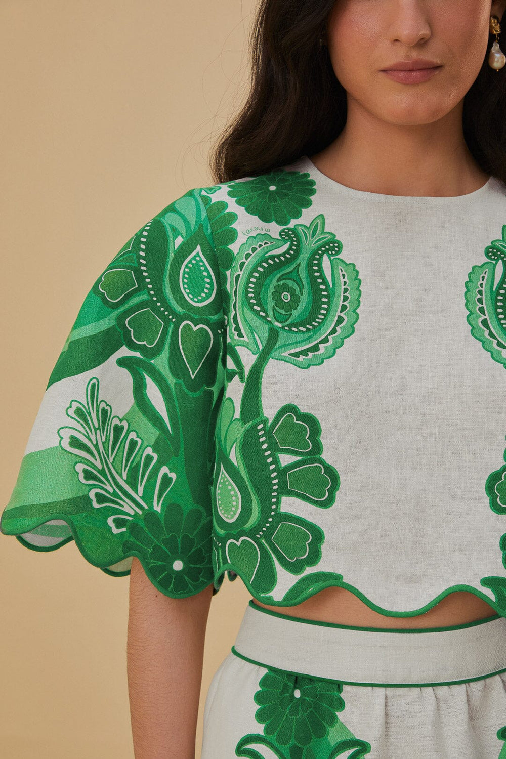 Green Color Festival Euroflax™ Blouse | FARM Rio Women