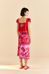 Red Palm Tree Richelieu Blouse | FARM Rio Women
