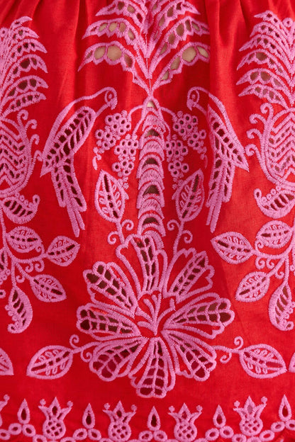 Red Palm Tree Richelieu Blouse | FARM Rio Women