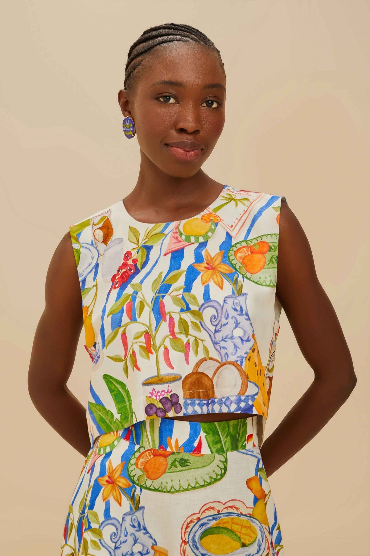 Off-White Fresh Table LENZING™ ECOVERO™ Euroflax™ Blouse | FARM Rio Women