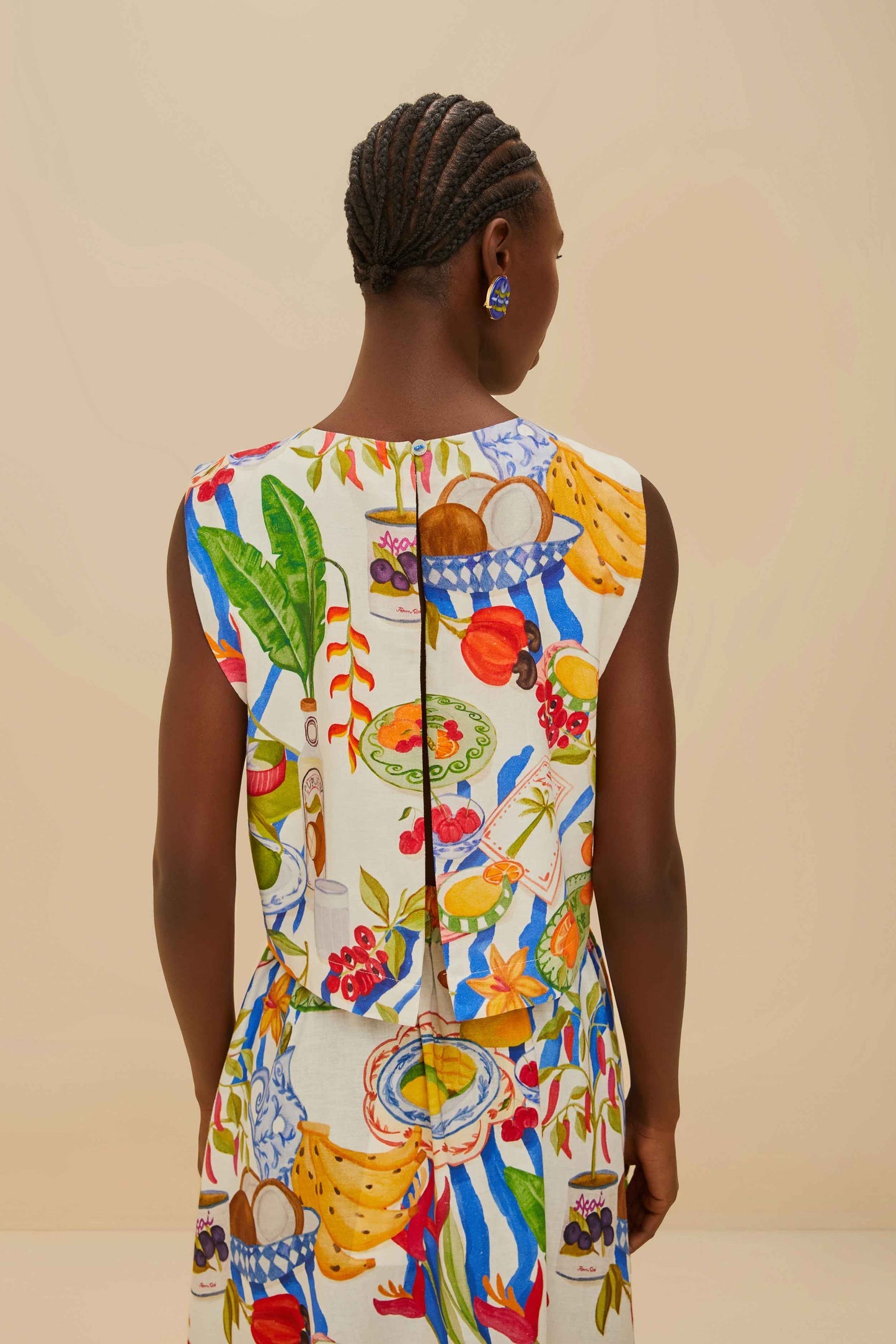 Off-White Fresh Table LENZING™ ECOVERO™ Euroflax™ Blouse | FARM Rio Women