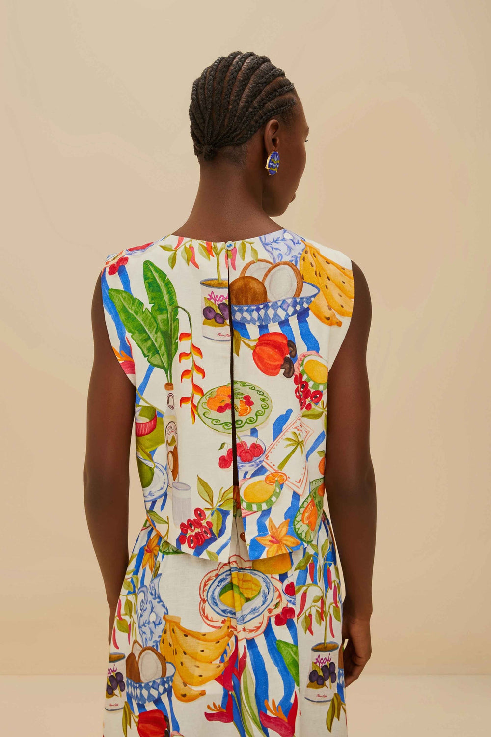 Off-White Fresh Table LENZING™ ECOVERO™ Euroflax™ Blouse | FARM Rio Women
