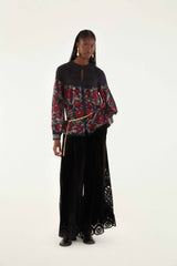Black Valentina Long Sleeve Blouse | FARM Rio | FARM Rio Women