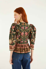 Green Flowering Garden Tree Blouse | FARM Rio | FARM Rio Women