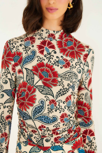 Sand Francesca Jersey Blouse | FARM Rio | FARM Rio Women
