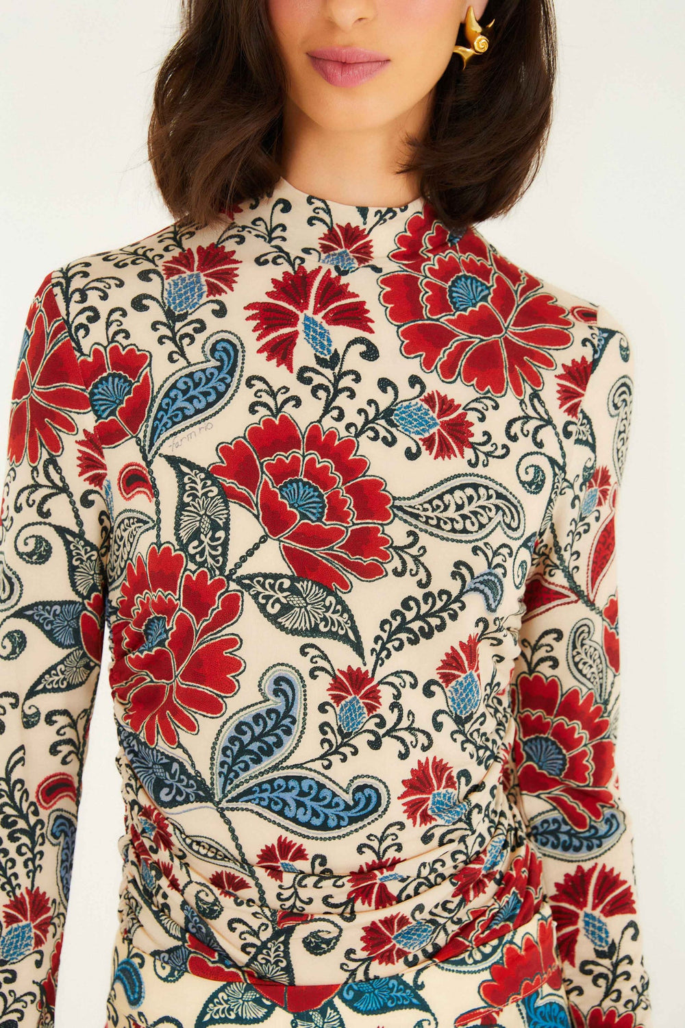 Sand Francesca Jersey Blouse | FARM Rio | FARM Rio Women