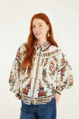 Cream Majestic Hearts Blouse | FARM Rio | FARM Rio Women