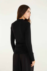 Black Jersey Long Sleeve Blouse | FARM Rio | FARM Rio Women