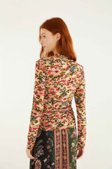 Pink Ikat Tiny Flowers Jersey Blouse | FARM Rio | FARM Rio Women