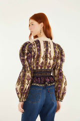 Sand Embroidered Tapestry Long Sleeve Blouse | FARM Rio | FARM Rio Women